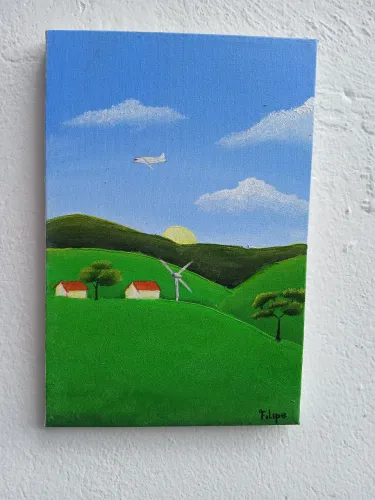 Tela - Campo ao Ar Livre - Paisagem Verde Rural