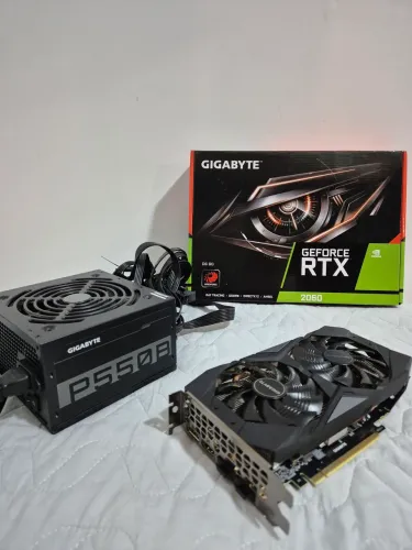 Placa de vídeo Gigabyte Geforce RTX 2060 NVidea + Fonte P550 B Gigabyte