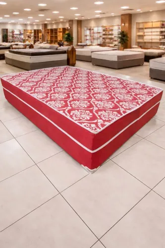 Cama box de casal vermelha entrega espuma...