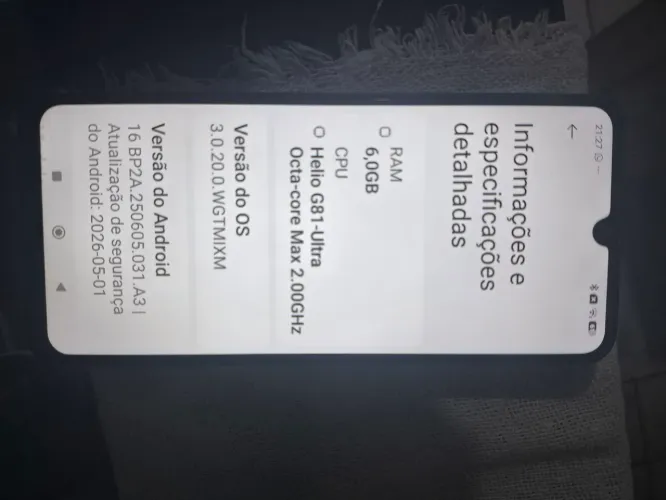 V/T Xiaomi poco C75 com 128 gb e 6 de RAM.