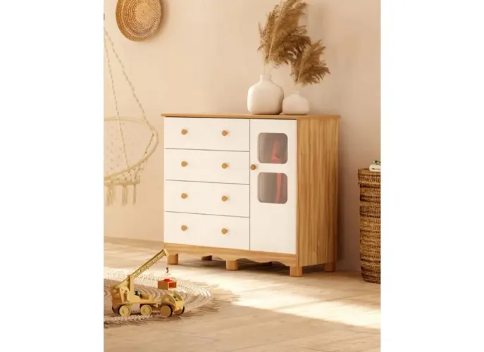 Cômoda Infantil Uli 04 gavetas 01 porta MDF