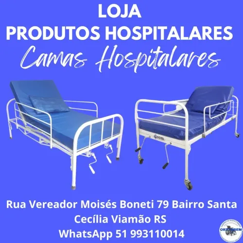 Cama Hospitalar 2 ou 3 Manivelas com Colchão Impermeável Hospitalar Pronta Entrega