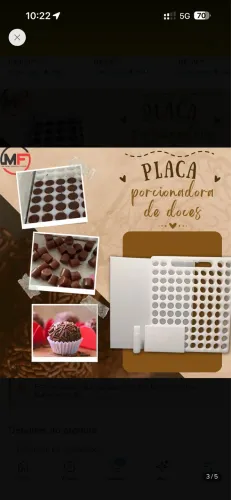 Placa Porcionadora de doces brigadeiros
