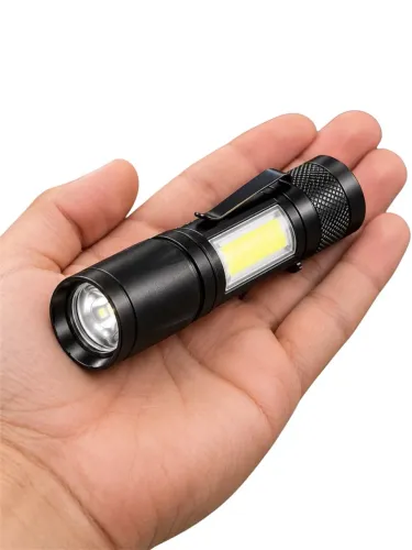 LANTERNA LED COM LUZ LATERAL COB