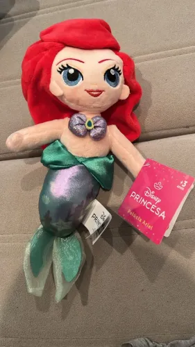 Pelúcia Princesa Boneca Ariel Pequena Sereia Disney 28cm