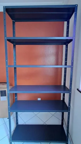 ESTANTE SEMINOVA ORGANIZADORA PRETA DE METAL SEM FERRUGEM E CONSERVADA, TODA BOA