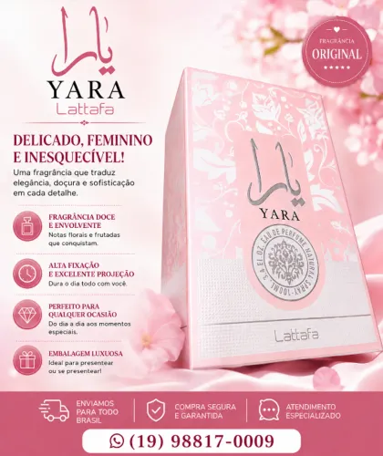 PERFUME ÁRABE LATTAFA YARA 100ML - FEMININO E ENVOLVENTE