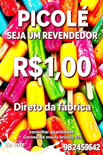 Picolé ao leite para revenda