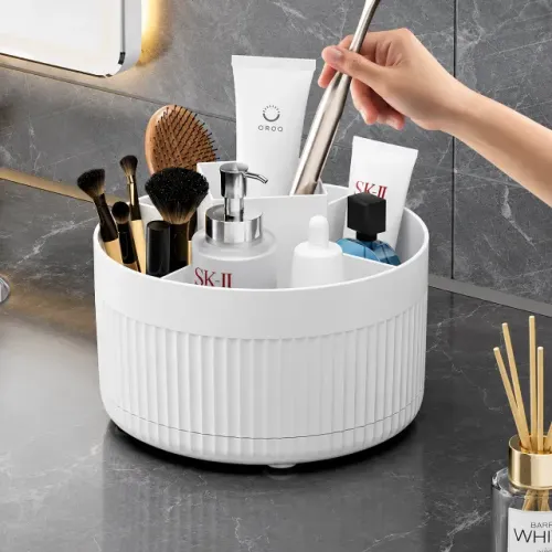 Organizador Giratório de Maquiagem e Cosméticos