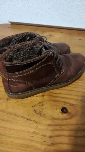 Bota Johnston & Murphy Wallace Shearling Chukka genuína EUA 11 marrom com cadarço