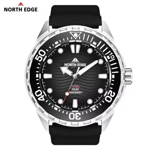 Relógio North Edge Triton energia solar preto