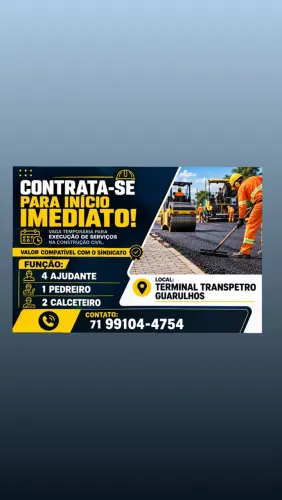 Vagas para início imediato- temporário