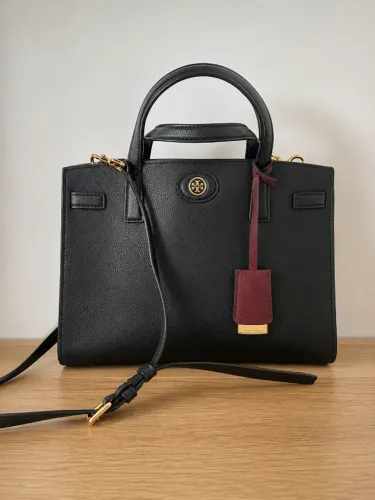 Bolsa de couro preta Tory Burch original