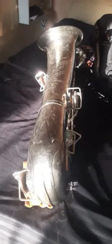 Sax baritono s/lá grave italiano remarcado weril anos 70