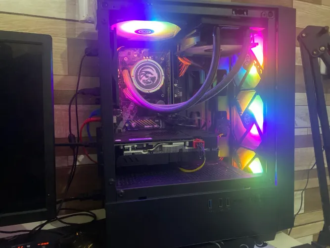 Gabinete gamer com vidro temperado com 5 fan rgb