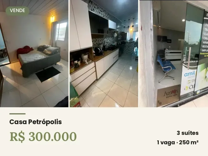 VENDO CASA - PETRÓPOLIS - 3 SUÍTES - ACEITA FINANCIAMENTO