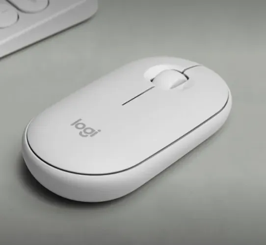 Mouse sem fio Logitech Pebble 2 M350s Branco com Clique Silencioso, Design Slim Conexão Bl