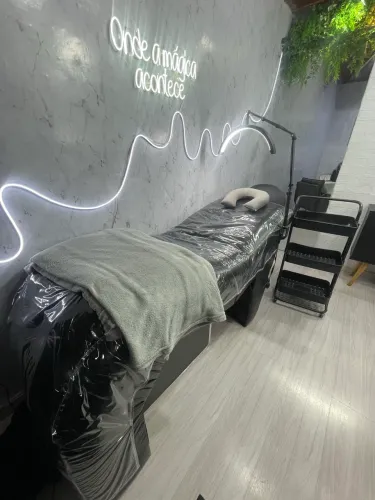 Kit Maca Extensão de cílios, carrinho auxiliar, Ring light e mocho