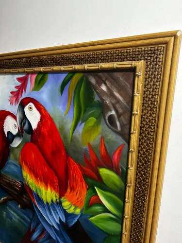 Quadro grande com moldura pintura a mão