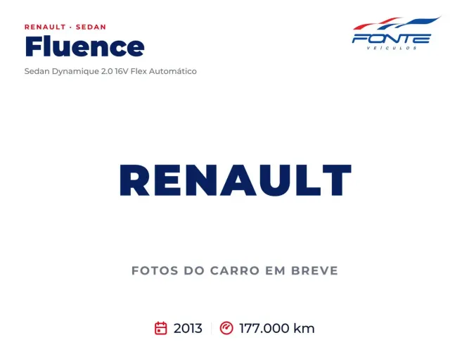 Renault Fluence Sed. Dynamique 2.0 16V Flex Aut. 2013