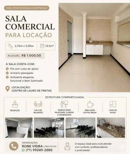 SALA COMERCIAL ALUGUEL CENTRO DE LAURO DE FREITAS