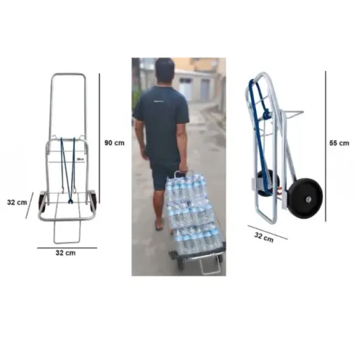 Carrinho Dobrável p/ Cooler, Bagagens e Cargas