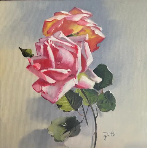 Pintura à óleo Rosas Vintagw