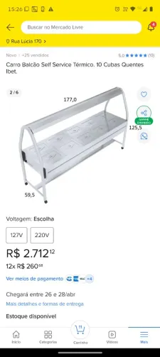 Self serve  10 cubas quentes