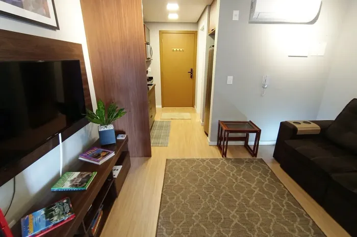 Loft mobiliado à venda no Inn, Parque Una: com 32m², 1 quarto, ambientes integrados e móve