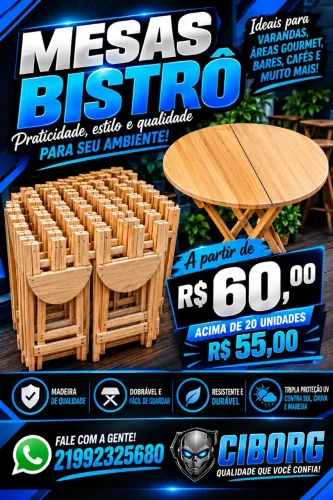 Mesas bistrô crua 