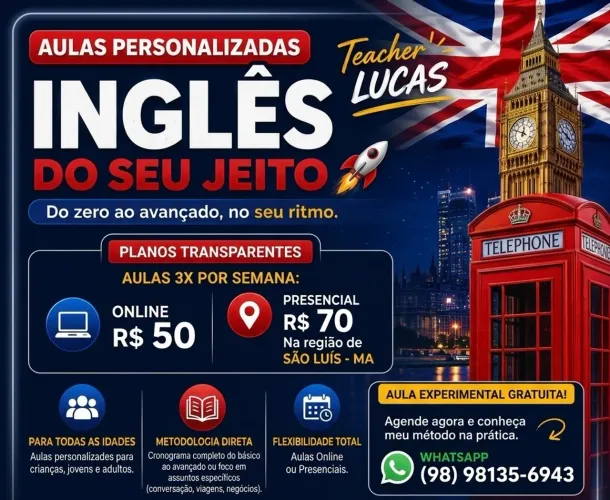 Aula de ingles particular!