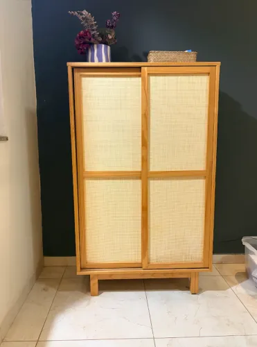 ESTANTE MADEIRA TOKSTOK 2 PORTAS DE CORRER COM PALHINHA 80 CM X 1,33 M PALHANDI