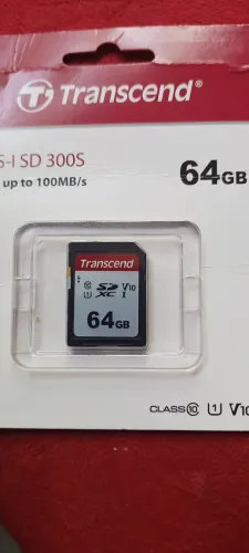 Cartão de memória transcend 64gb sdhc fullhd 100mb's.