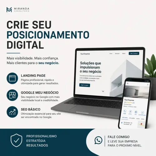 Site profissional + Google Mapas + SEO