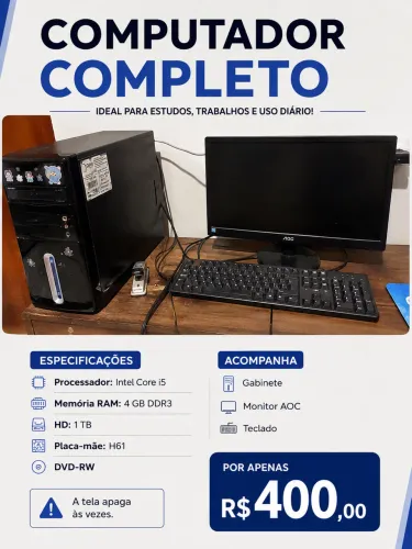 Computador Completo - barato pra vender rápido 