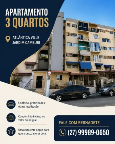 Apartamento em Jardim Camburi Atlantica Ville, 3 quartos