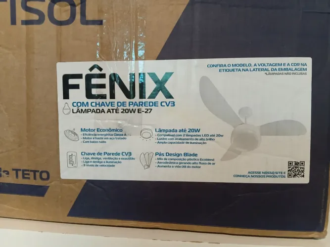Ventilador de Teto Ventisol Fênix CV3 - 220V - NOVO NA CAIXA