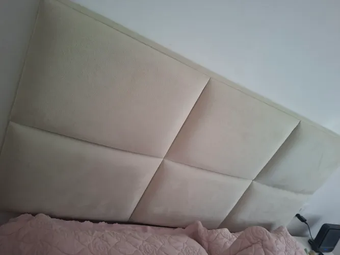 cabeceira bege suede euro colchao