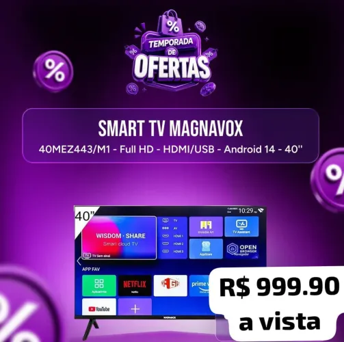 Televisão smartv 40 polegadas novas