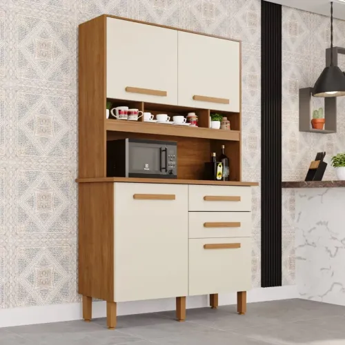 Armário de Cozinha Sofia Plus 4 Portas 2 Gavetas Imop/ pronta entrega