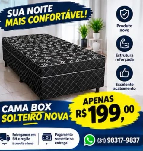 CAMA BOX SOLTEIRO ESTOQUE LIMITADO!