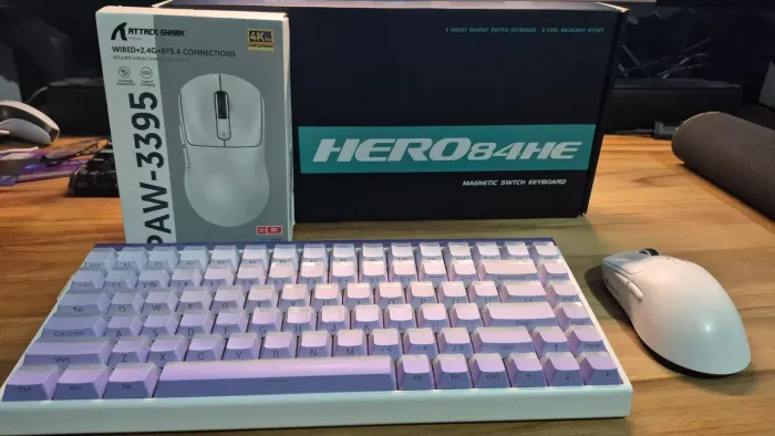 Teclado Aula hero 84he + Mouse Attack Shark X3 PRO