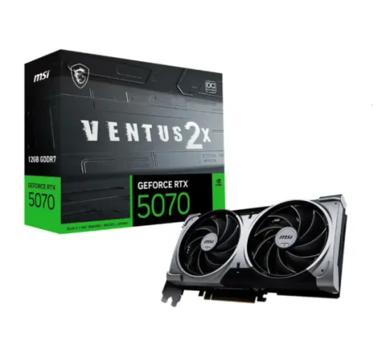 Placa de Vídeo MSI GeForce RTX 5070 12G VENTUS 2X OC,12 GB GDDR7, 28Gbps, NVIDIA GeForce R
