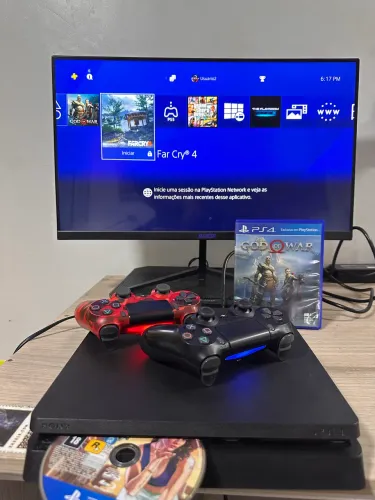 PS4 SLIM 1Tb + 2 controles + jogos