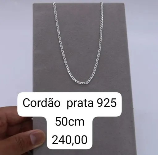 Cordão prata 925, 50cm novo