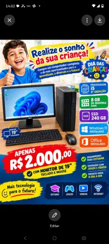 Vende-se Computador Completo dia das crianças