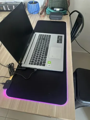 Mouse Pad grande Para Jogos RGB 80x30cm led Novo