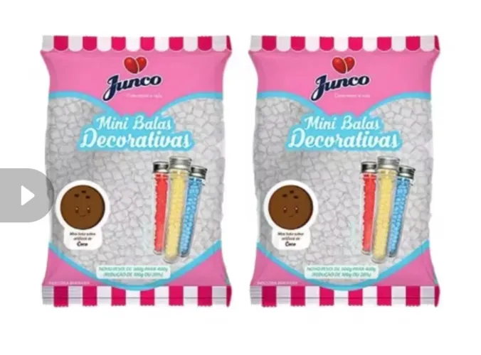 5 pacotes Mini Bala Junco 400g Para Decoração Tubetes Latinhas