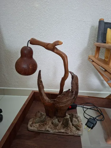 Luminária rústica artesanal peça exclusiva 