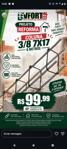 Coluna 3/8 7×17 6m